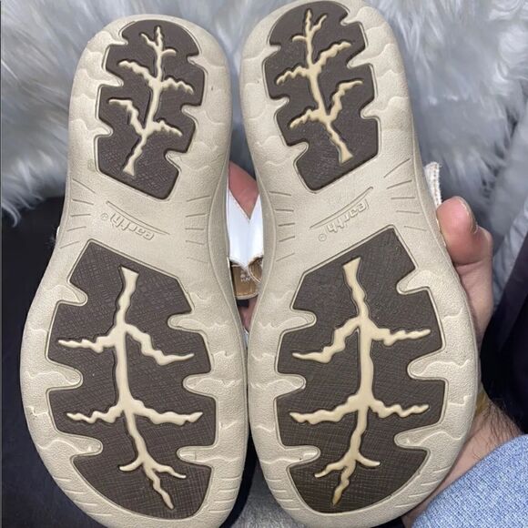 Earth Papaya White Leather Slide Sandals Size 6.5B - Picture 5 of 8